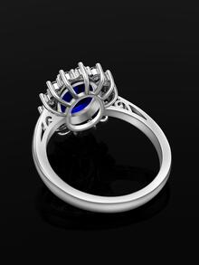 1 Tinh Tế Bạc 925 & Đính Đá Cubic Zirconia Nhẫn Cho Nữ, Đính Hôn/Kỷ Niệm/Đảng Tặng - Xanh đậm - Xem 6