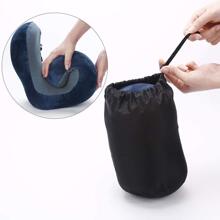 Hỗ trợ cổ Gối du lịch Memory Foam Gối tựa đầu hình chữ U - Màu xanh hải quân - Xem 4