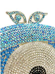 Evil eye Design crystal rhinestone clutch Bags, Silver and blue crystal evil eye clutch For Party&Prom Events - Baby Blue - View 5