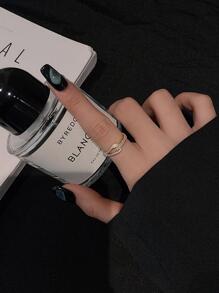 1枚简约精致的立方氧化锆女士时尚个性化开口戒指，适合女性日常佩戴。 - 金黃色 - 查看 3