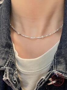 一套 S925 纯银和天然人造珍珠奢华项链和手链，采用独特华丽时尚的设计，珍贵珠宝套装婚礼珠宝新娘珠宝