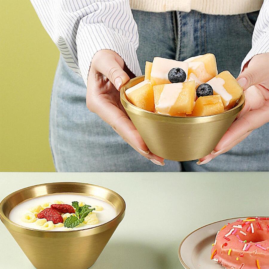 Tazón de helado creativo de acero inoxidable - Dorado - Ver 1