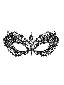 1 件裝女士水鑽化裝舞會面具、化裝舞會眼罩、啤酒節派對裝飾、節日表演道具、鐵質材質增強高級質感、黑色和金色配件 - 黑色 - 查看 4