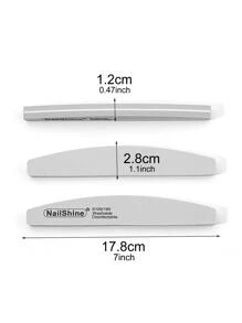 NailShine 10pcs 100/180 Grit Nail File,Nail Supplies,Nail Tools,Nail Art Tools,Back To School,Nails,Nail Tools For Press On Nails - Grey - View 6