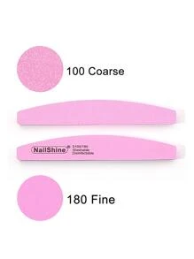NailShine 10支装混色可水洗新月形海绵指甲锉，100/180目双面指甲抛光棒，美甲用品，美甲工具，美甲艺术工具，返校季，指甲，美甲工具（适用于假指甲） - 彩色 - 查看 8
