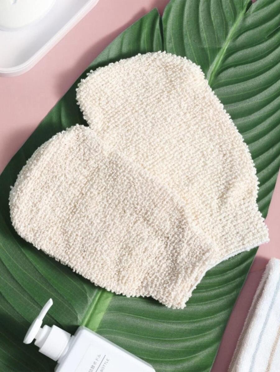 素色去死皮手套 - 米色 - 查看 1