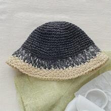 Mũ Bucket rỗng hai tông màu - màu đen - Xem 2