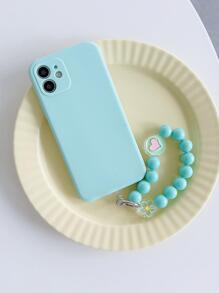 Solid Phone Case With Lanyard,International Version, Not The Domestic Version - Mint Blue - View 1