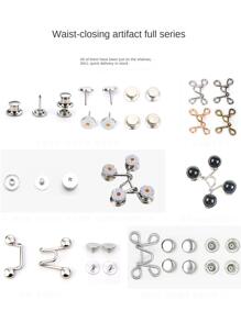 可調節牛仔褲鈕扣 - 黑色 - 查看 7