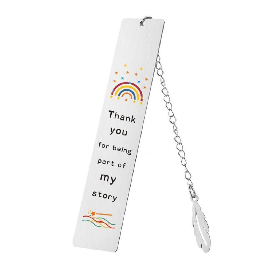 Letter Graphic Chain Decor Bookmark - Silver - View 1
