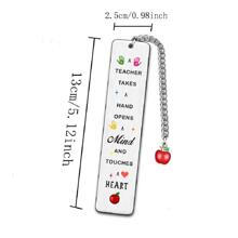 Letter Graphic Chain Decor Bookmark - Silver - View 3