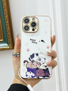 Cartoon Cat Print Phone Case With Lanyard Compatible With IPhone15/15Plus/15Pro/15Promax,International Version, Not The Domestic Version - White - View 5