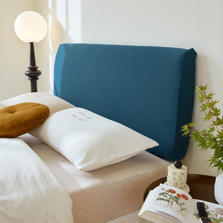 1pc Cool & Breathable Gauze Headboard Cover - Navy Blue - View 1