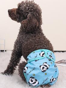 狗狗生理褲女性用狗狗絨毛,吉娃娃,法國鬥牛犬衛生巾寵物月經長褲 - 藍色 - 查看 3