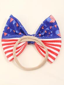 1pc Baby Striped Bow Decor Hair Band For Daily Life - Multicolor - View 5