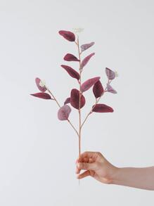 1 件人造桉树茎人造花银元桉树叶植物桉树枝绿植用于花卉婚礼花束花瓶家居办公室装饰插花、情人节、礼物 - 酒紅色 - 查看 5