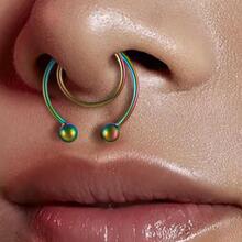 不銹鋼鼻環 - 黑色 - 查看 5