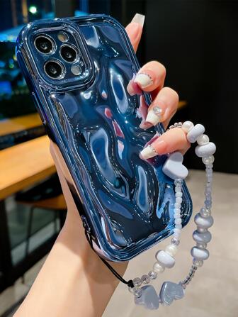 带挂绳的 Apple 蓝色手机壳 适用于 iPhone 15/15Pro/15Plus/15Promax