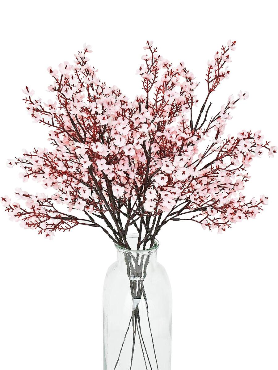 Bó hoa baby's breath nhân tạo gồm 3 bông, thích hợp cho đám cưới, nhà cửa, nhà hàng, phòng ngủ, trang trí bình hoa, tiệc sinh nhật, trang trí đám cưới, quà tặng ngày Valentine, nguyên liệu tự làm đồ trang trí năm mới, quà tốt nghiệp, v.v. - Màu Hồng baby - Xem 1