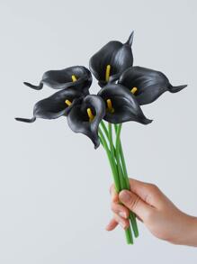 家庭客廳婚禮桌子裝飾道具人造黑色水百合 - 黑色 - 查看 4
