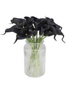 家庭客廳婚禮桌子裝飾道具人造黑色水百合 - 黑色 - 查看 1