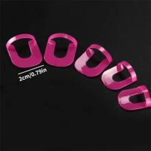 26 cái Bảo vệ chống tràn sơn móng tay màu trơn hình chữ U - Màu Hồng Tươi - Xem 5