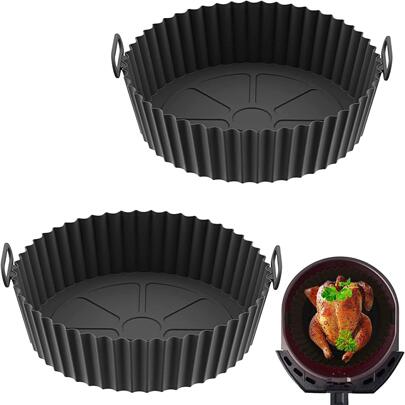 1/2/3 paquetes de olla de silicona reutilizable para freidora de aire, forro de silicona orgánica para freidora de aire, accesorios para freidora de aire, reemplazo de la esterilla de horneado desechable en la cocina.