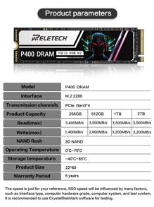 Reletech 1 件 Ssd Pcie Gen3.0x4 M.2 2280 Nvme Dram 快取固態硬碟硬碟適用於筆記型電腦桌上型電腦,256g/512g/2tb - 黑與白 - 查看 2