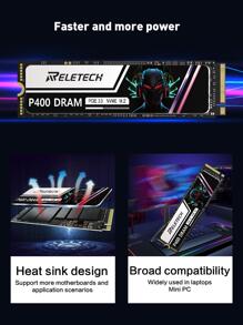Reletech 1 件 Ssd Pcie Gen3.0x4 M.2 2280 Nvme Dram 快取固態硬碟硬碟適用於筆記型電腦桌上型電腦,256g/512g/2tb - 黑與白 - 查看 7