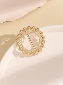 1pc Faux Pearl Decor Scarf Buckle Elegant Casual For Decoration For Women Girls Gifts Accessories Women Fashionable Brooch