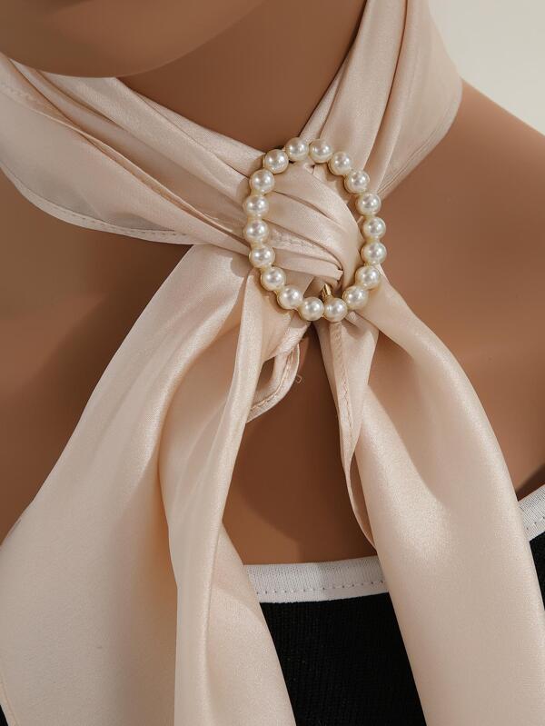 Anneau De Foulard Avec Décor De Fausses Perles Élégant Et À La Mode Pour Hommes, Femmes, Garçons Et Filles