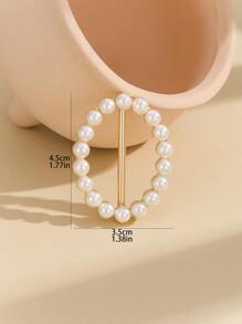 假珍珠裝飾的圍巾扣,時尚優雅,男女童子礼品 - 金色 - 查看 5