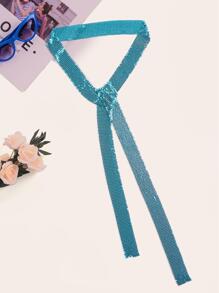 1 chiếc khăn quàng cổ dự tiệc hộp đêm lấp lánh bằng lưới nhôm màu xanh lam - Màu xanh lam - Xem 2