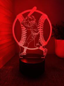 1 pieza de Luz Nocturna con diseño creativo de Béisbol en 3D con Control Táctil USB para aficionados al béisbol, multicolor - Multicolor - Ver 5