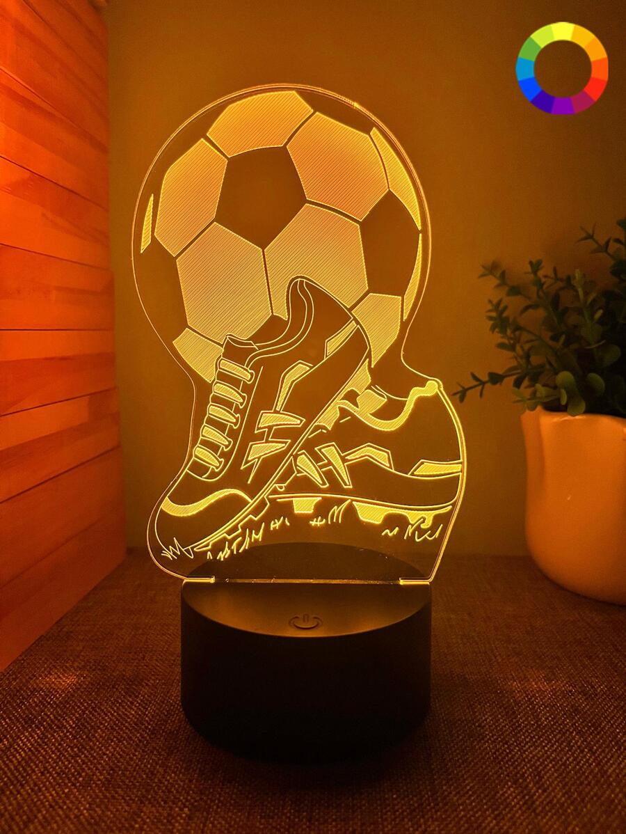 1pc Plastic Desk Lamp, Creative Soccer & Shoes Design Decoration Light For Gift - Multicolor - View 1