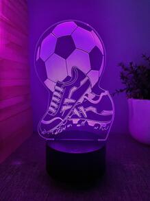 1pc Plastic Desk Lamp, Creative Soccer & Shoes Design Decoration Light For Gift - Multicolor - View 4