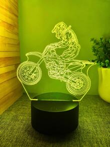 1pc Plastic Desk Lamp, Creative Figure & Motorcycle Design Decoration Light For Gift - Multicolor - View 2