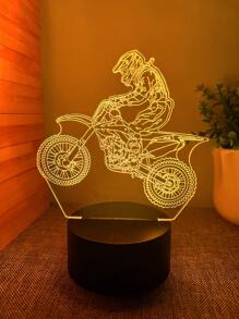 1pc Plastic Desk Lamp, Creative Figure & Motorcycle Design Decoration Light For Gift - Multicolor - View 4