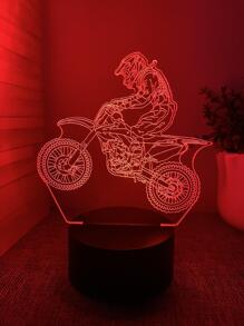 1pc Plastic Desk Lamp, Creative Figure & Motorcycle Design Decoration Light For Gift - Multicolor - View 5