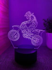 1pc Plastic Desk Lamp, Creative Figure & Motorcycle Design Decoration Light For Gift - Multicolor - View 6