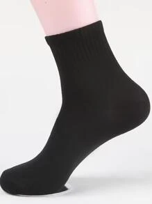 10 đôi tất màu trơn cho nữ thích hợp cho cuộc sống hàng ngày - màu đen - Xem 2