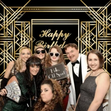 7X5英尺生日派對裝飾生日快樂背景 - 黑色 - 查看 3