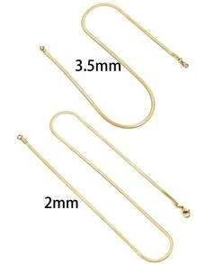 金色顏色中性蛇鏈條女性項鍊頸鏈不銹鋼項鏈適合女士首飾類