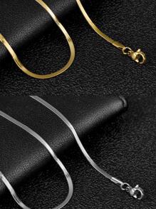 金色顏色中性蛇鏈條女性項鍊頸鏈不銹鋼項鏈適合女士首飾類