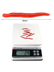 50pcs Fishing Soft Bait, Red Worm Lures With Fishy Smell, Suitable For Sea Fishing And Freshwater Fishing, Outdoor Sports Fishing Equipment