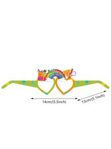 6pcs Back To School Theme Party Paper Glasses - Multicolor - View 4