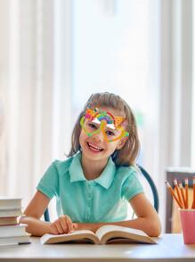 6pcs Back To School Theme Party Paper Glasses - Multicolor - View 2