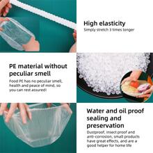 100PCS Disposable Food Cover Plastic Wrap PE Fresh-Keeping Film Bag Thickened Disposable Bowl Cover - Clear - View 9