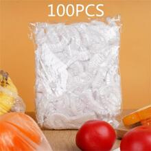 100PCS Disposable Food Cover Plastic Wrap PE Fresh-Keeping Film Bag Thickened Disposable Bowl Cover - Clear - View 1