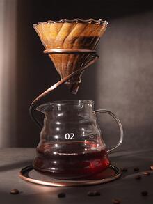 1個咖啡杯架金屬架過濾杯杯架工業風懷舊濾漏杯杯架漏斗持架 - 銅色 - 查看 4